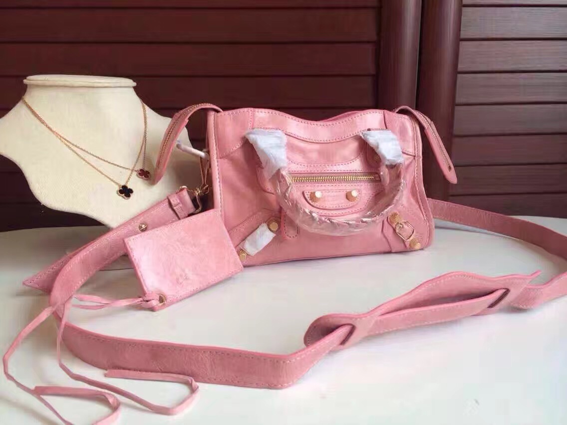 balenciaga city pink mini handbags