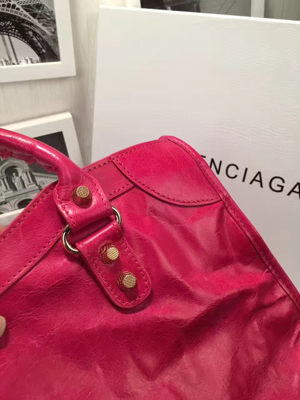 balenciaga city large red handbags
