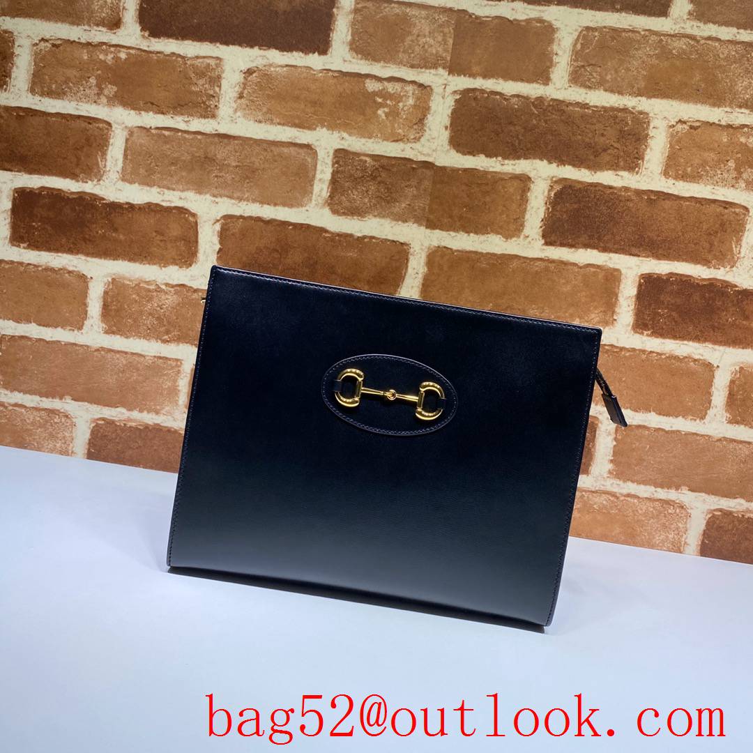 Gucci Horsebit 1955 Black leather Clutch Purse Bag