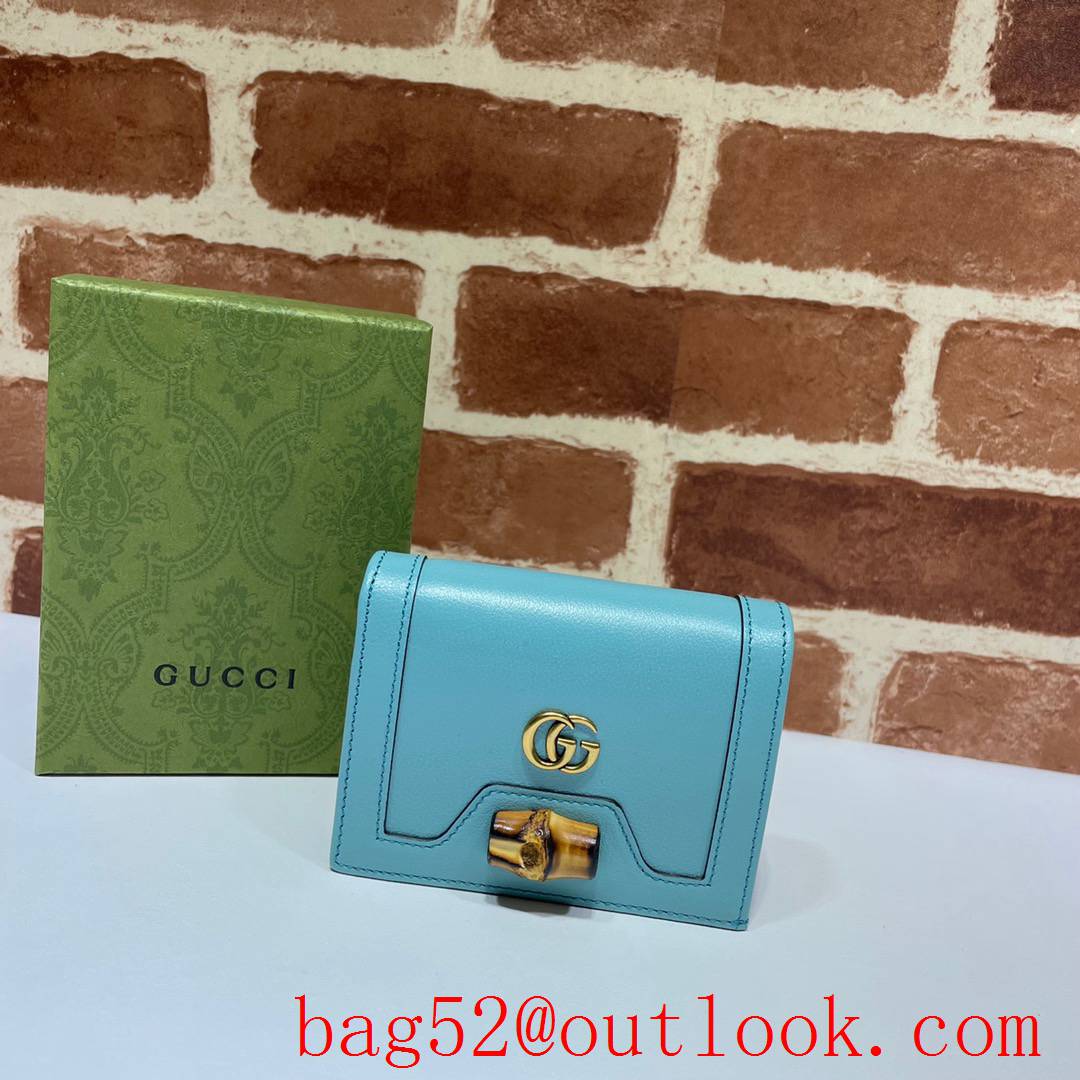 Gucci Diana GG leather Wallet Purse teal Card Holder