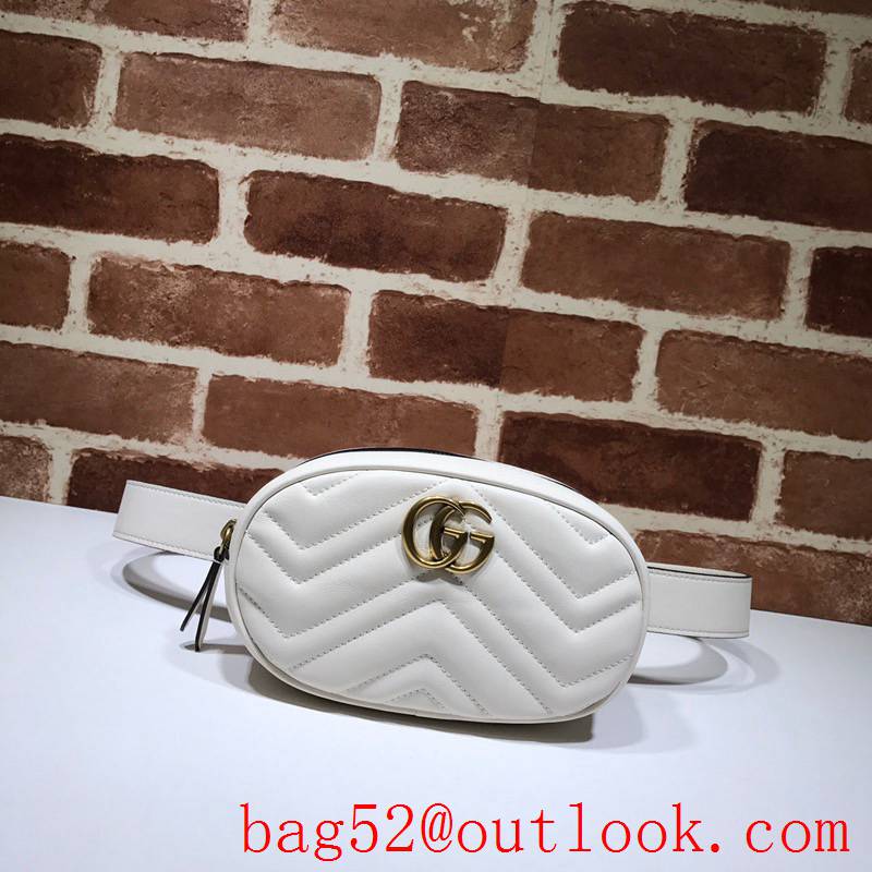 Gucci GG Marmont calfskin white Belt Bag