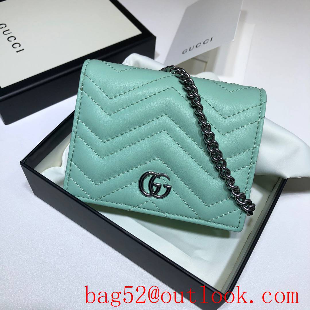 Gucci GG Marmont teal small Card Holder Wallet Purse