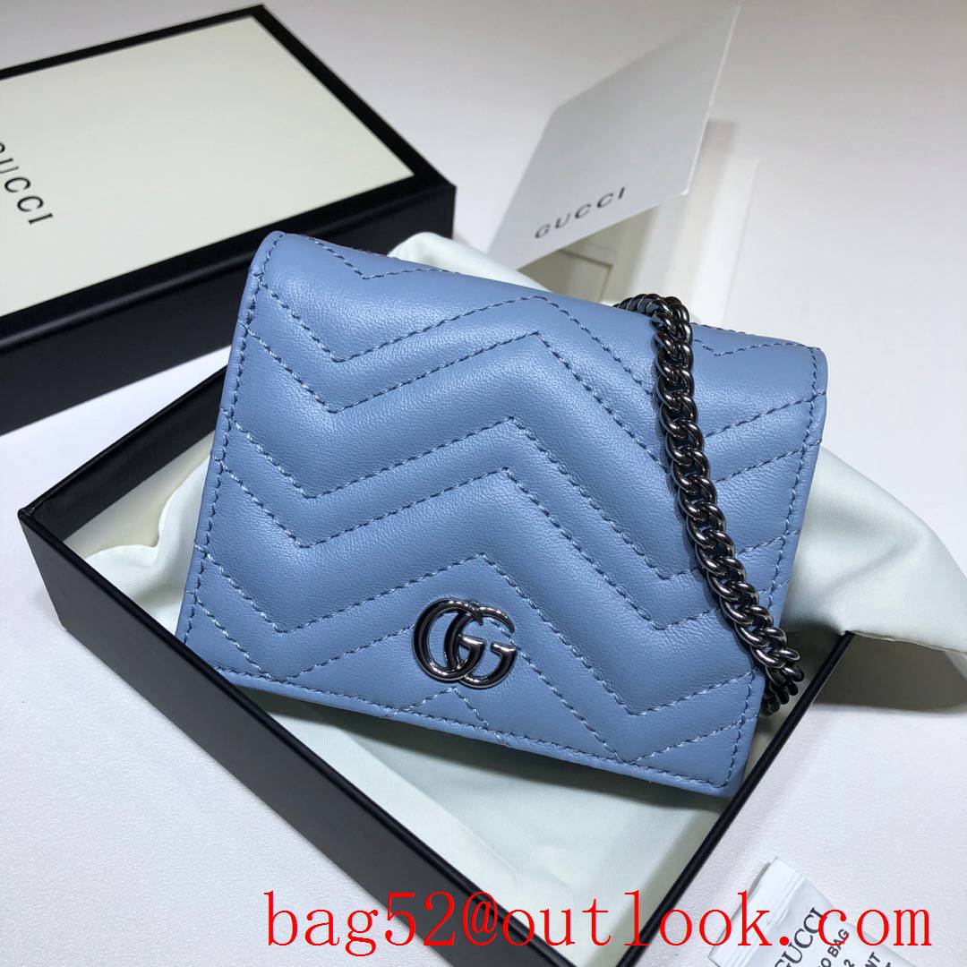 Gucci GG Marmont blue small Card Holder Wallet Purse