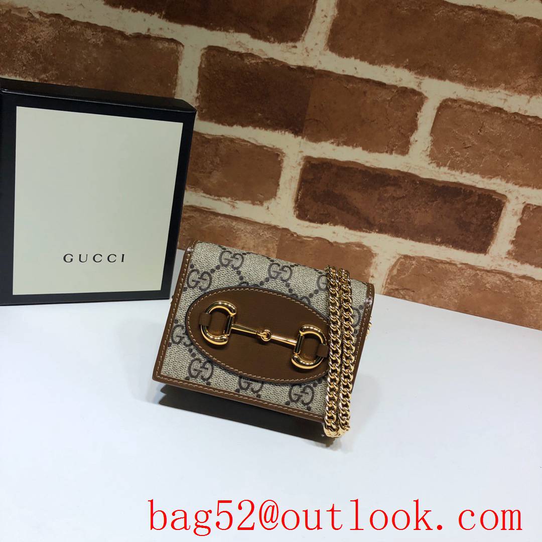 Gucci Horsebit 1955 brown small mini Wallet chain Coin Purse