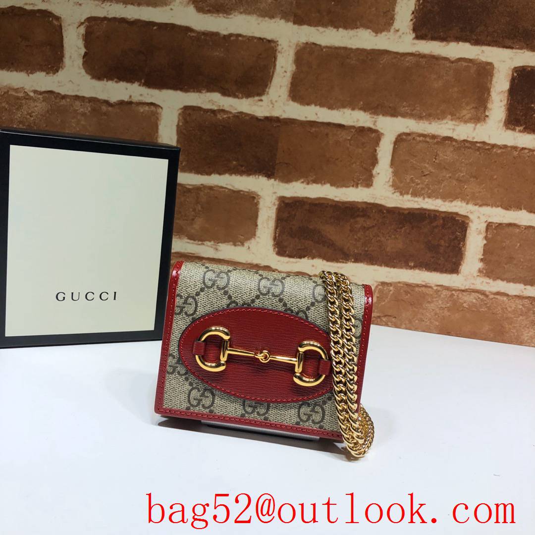 Gucci Horsebit 1955 red small mini Wallet chain Coin Purse