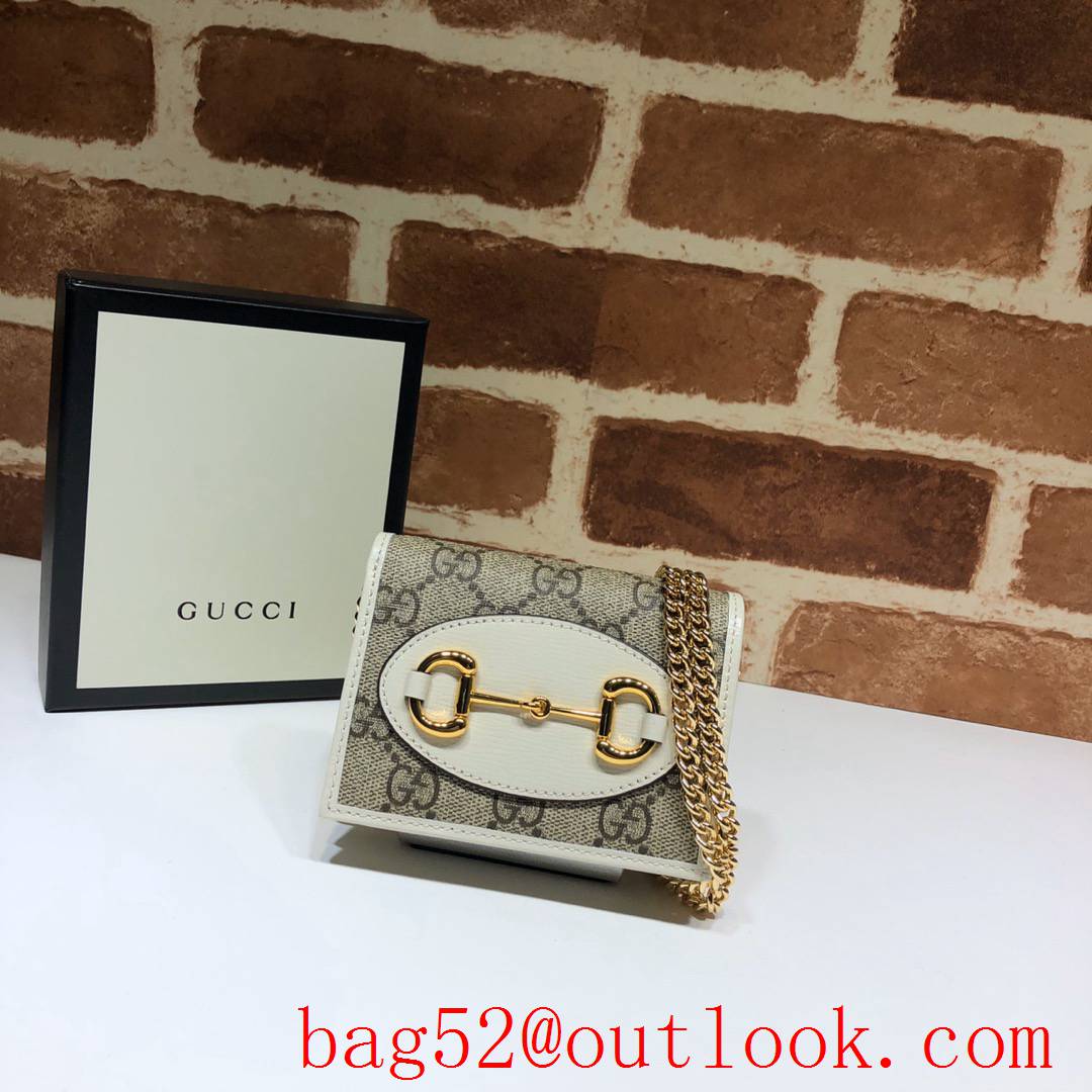 Gucci Horsebit 1955 cream small mini Wallet chain Coin Purse