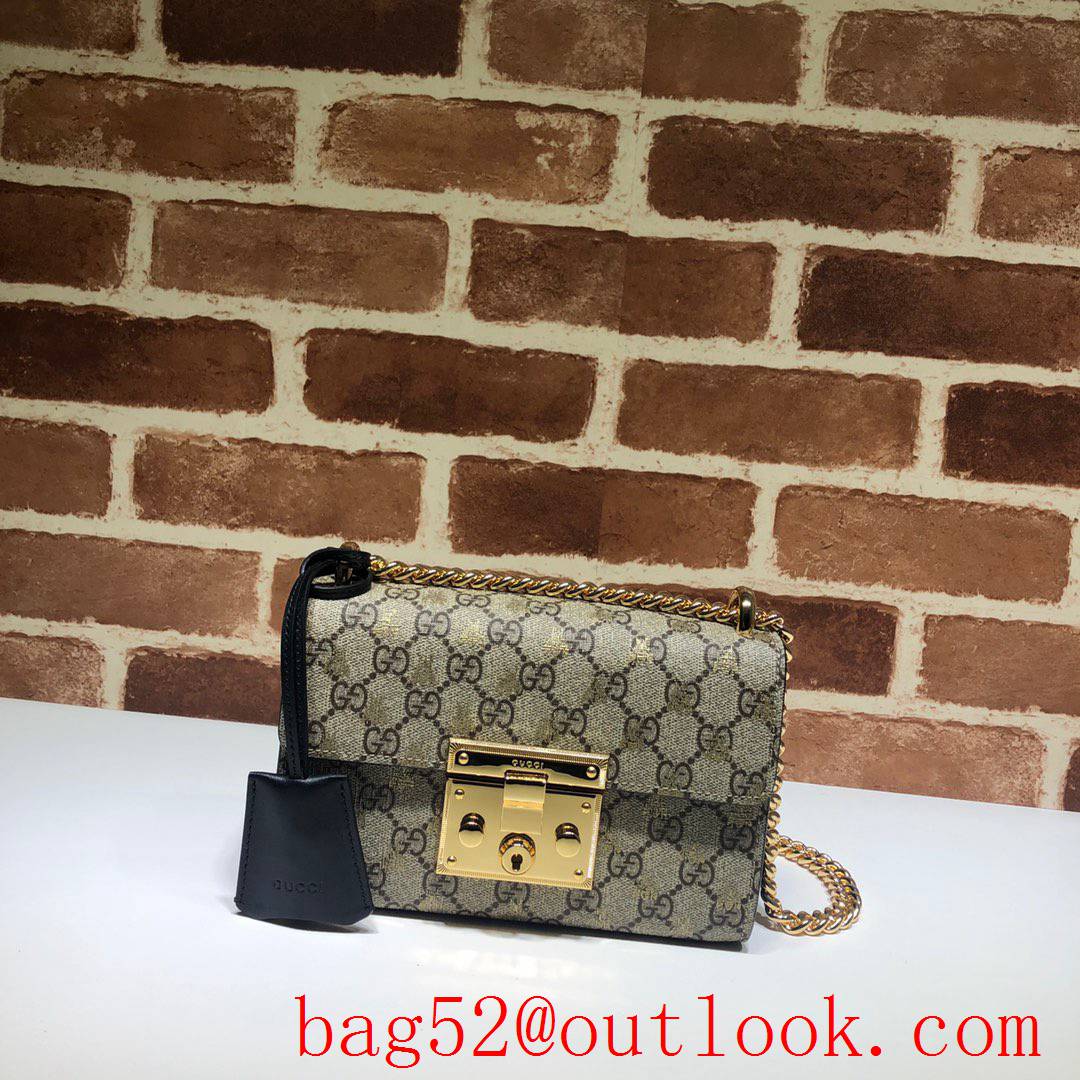 Gucci Padlock Small Canvas v bee chain Shoulder Bag