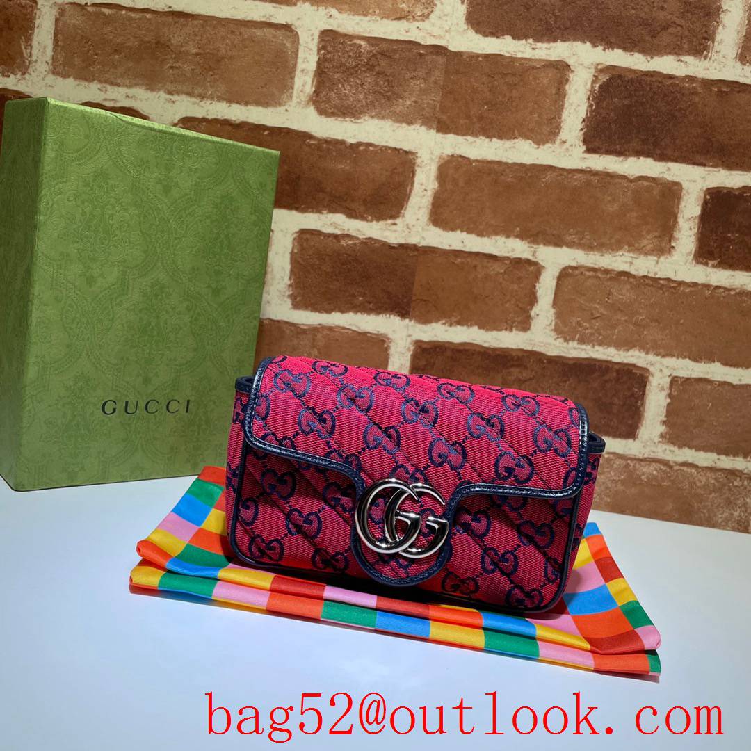 Gucci GG Marmont chain Super Mini Canvas red Shoulder Bag purse