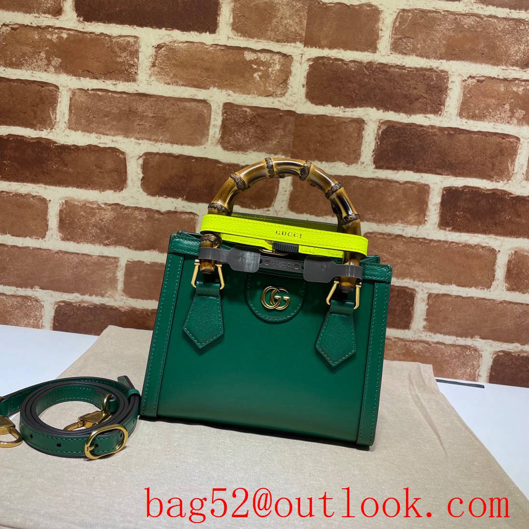 Gucci Diana Mini green Leather Tote shoulder Bag