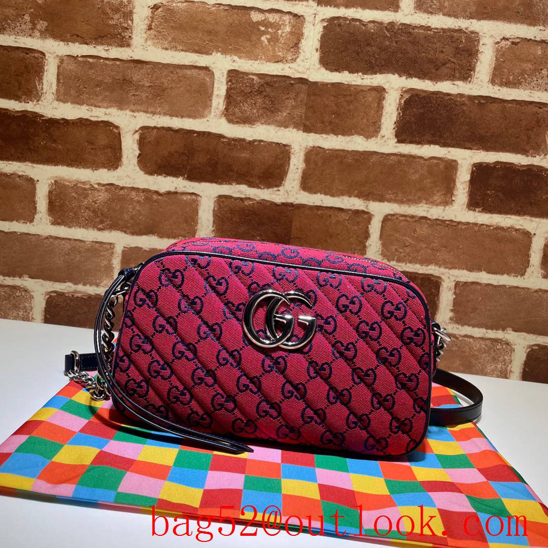 Gucci GG Marmont red small Canvas chain Shoulder Bag purse