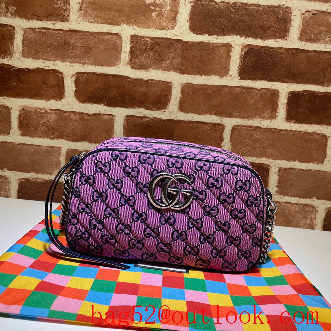 Gucci GG Marmont purple small Canvas chain Shoulder Bag purse