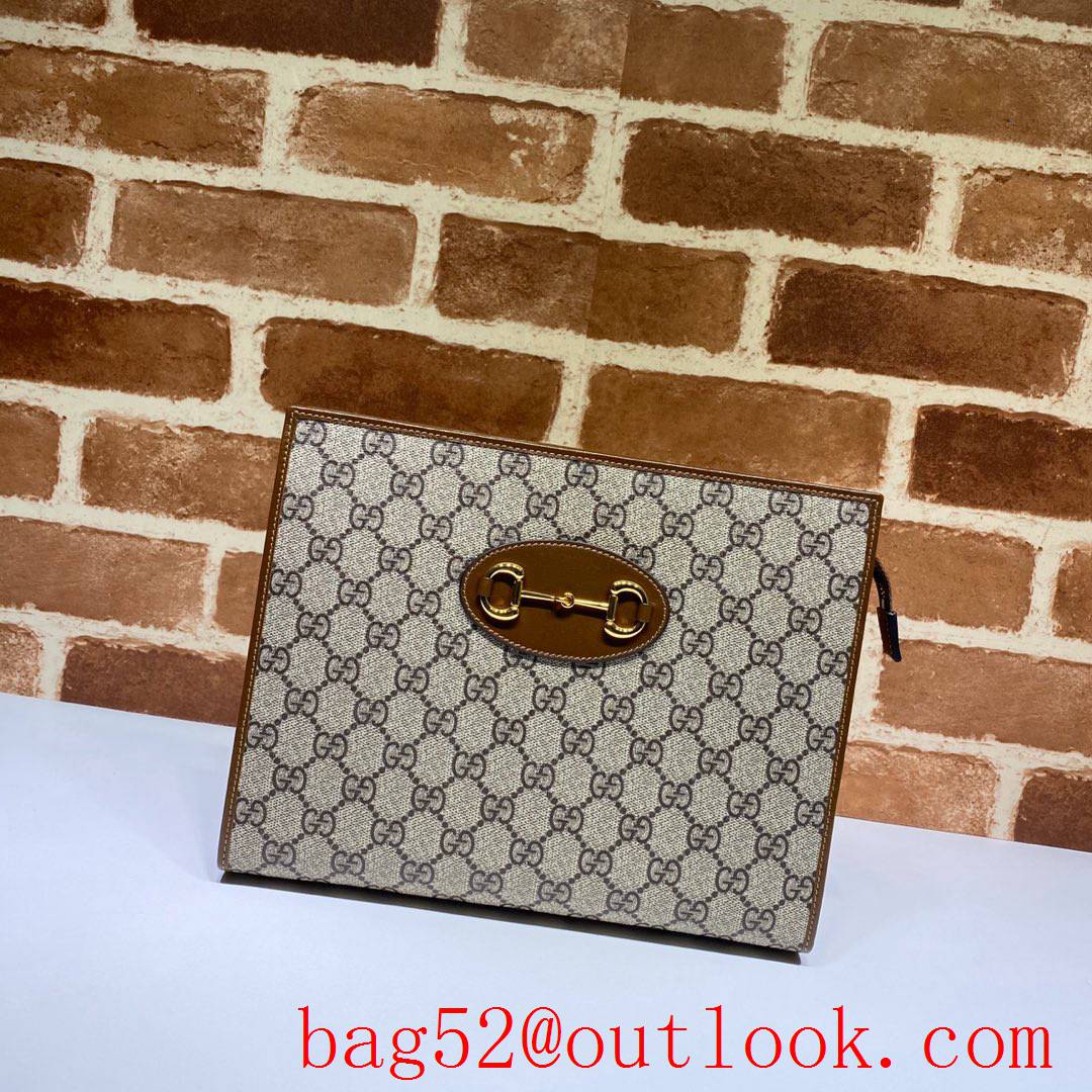 Gucci Horsebit 1955 Coffee Clutch Purse Bag