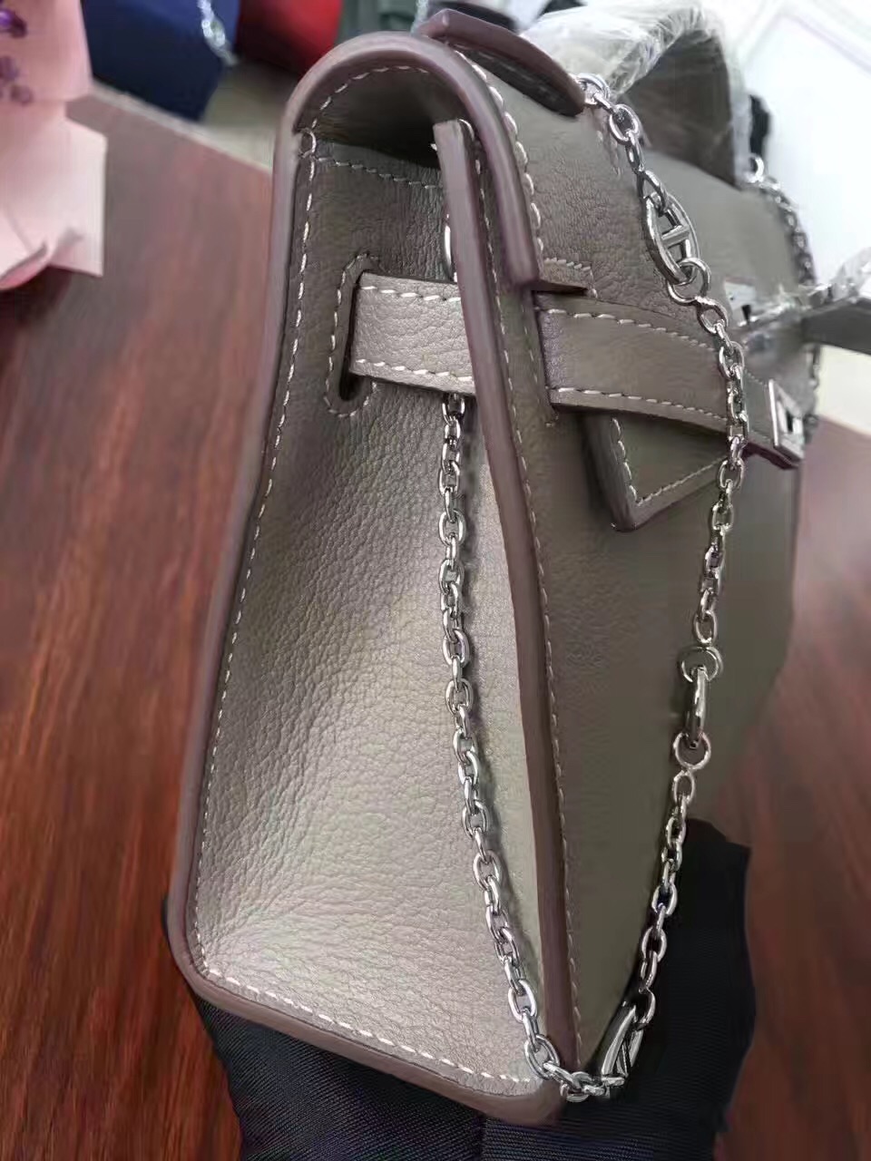 Hermes mini Chevre Kelly gray handbags [hermes200] - $257.00 : Luxury Shop