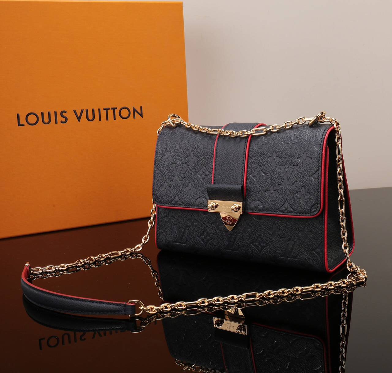 LV Louis Vuitton Saint Sulpice Monogram Real M43394 Leather Handbags bags Black [LV1001] - $379 ...