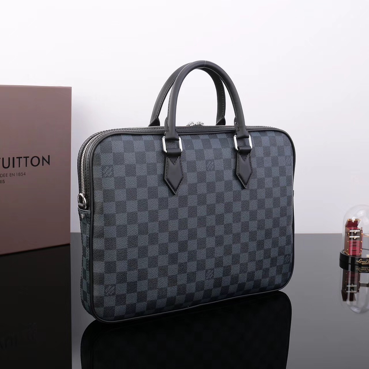 LV Louis Vuitton Dandy Slim Documents Messenger Damier bags N63298 Graphite Handbags [LV1006 ...