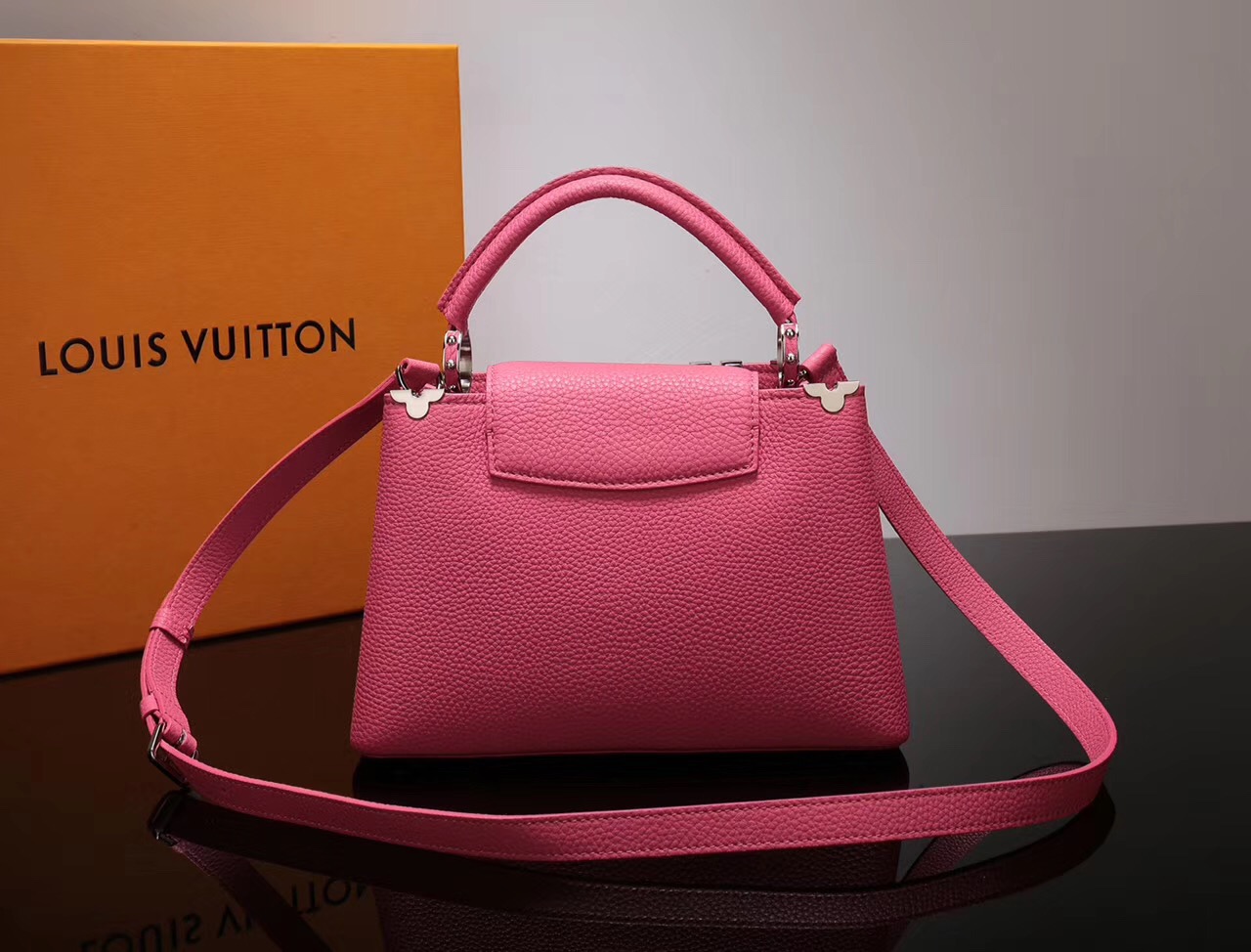 LV Louis Vuitton Small Capucines Leather Handbags M54665 bags Pink [LV1053] - $379.00 : Luxury Shop