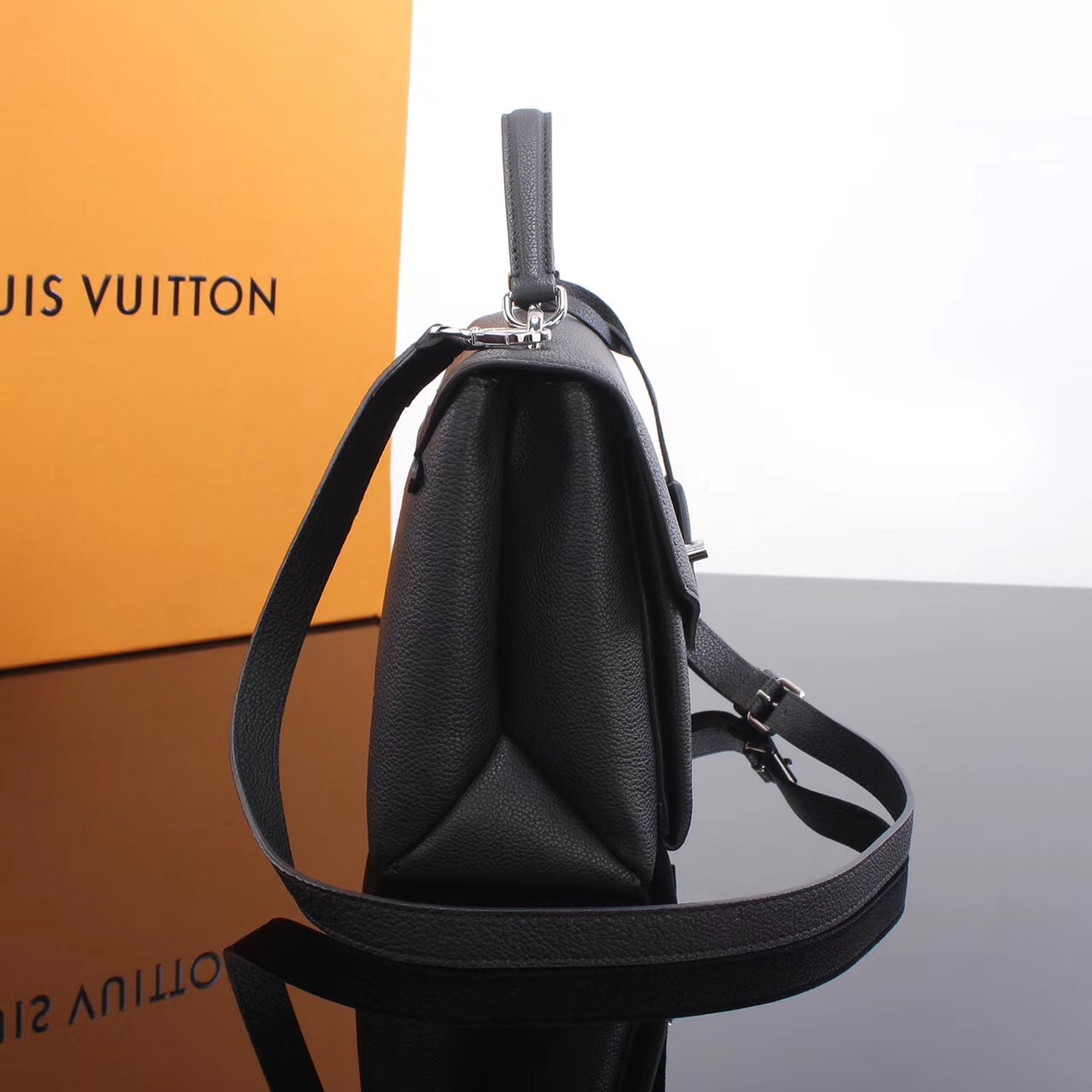 LV Louis Vuitton My Lockme Handbags Leather M54849 Real bags Black [LV1082] - $389.00 : Luxury Shop