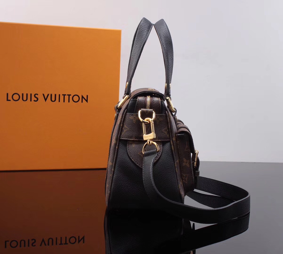 LV Louis Vuitton Monogram M44207 Manhattan Handbags bags Black [LV1091] - $349.00 : Luxury Shop