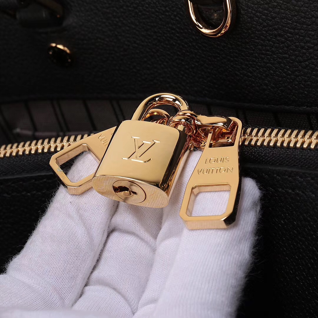 LV Louis Vuitton Montaigne Real Leather Monogram Handbags M41048 bags Black [LV1097] - $399.00 ...