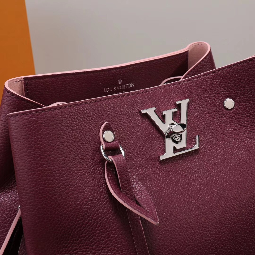 LV Louis Vuitton Lockme Bucket Leather bags M54680 Handbags Wine [LV1099] - $389.00 : Luxury Shop