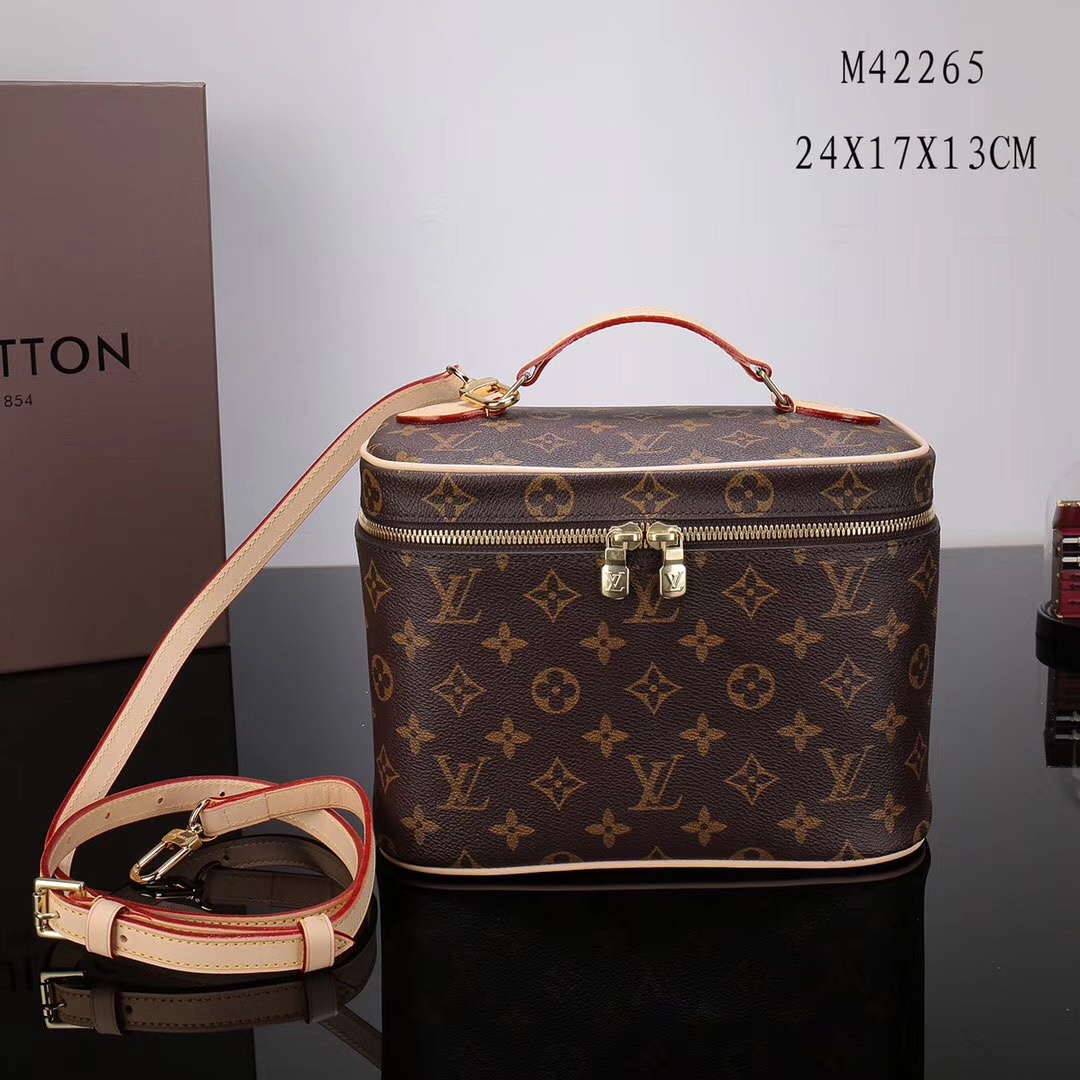 LV Louis Vuitton M42265 Monogram Nice bags BB Toiletry Handbags Brown