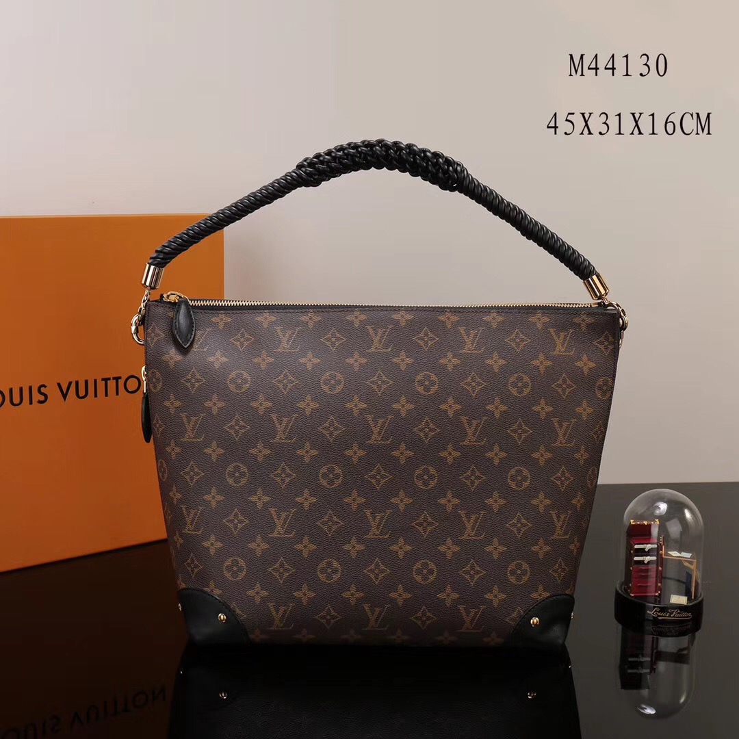 LV Louis Vuitton Monogram Triangle M44130 Softy Handbags bags Brown