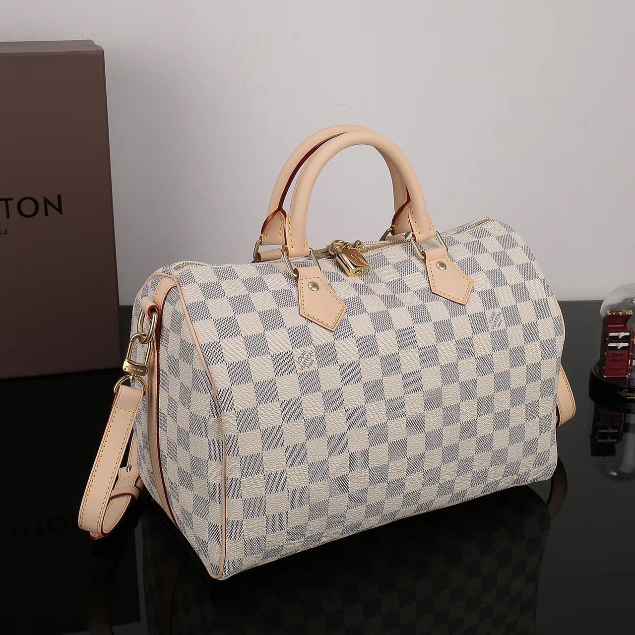 LV Louis Vuitton Speedy 30 Damier bags N41373 Handbags White