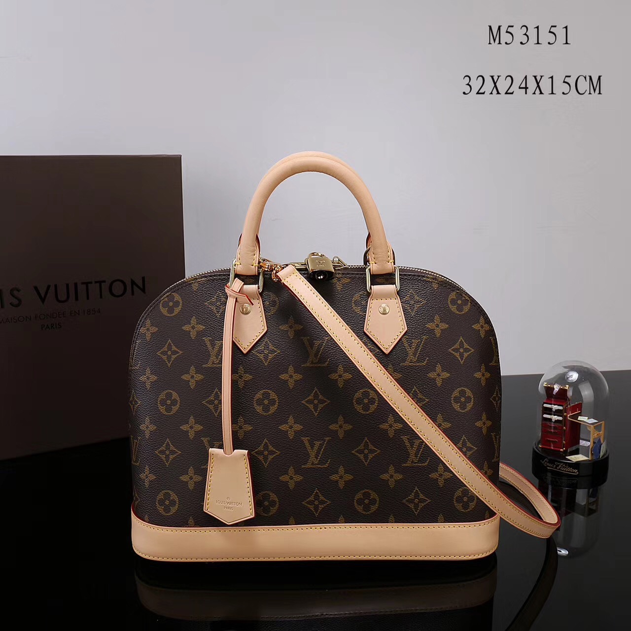 LV Louis Vuitton M53151 Monogram Alma Handbags bags Beige