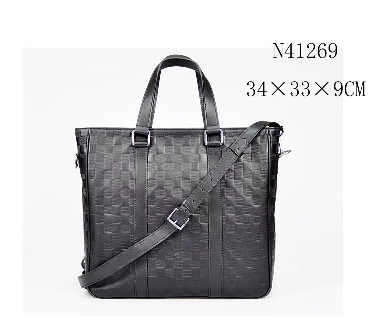 Men LV Louis Vuitton Damier Tote Leather Handbags N41269 bags Black