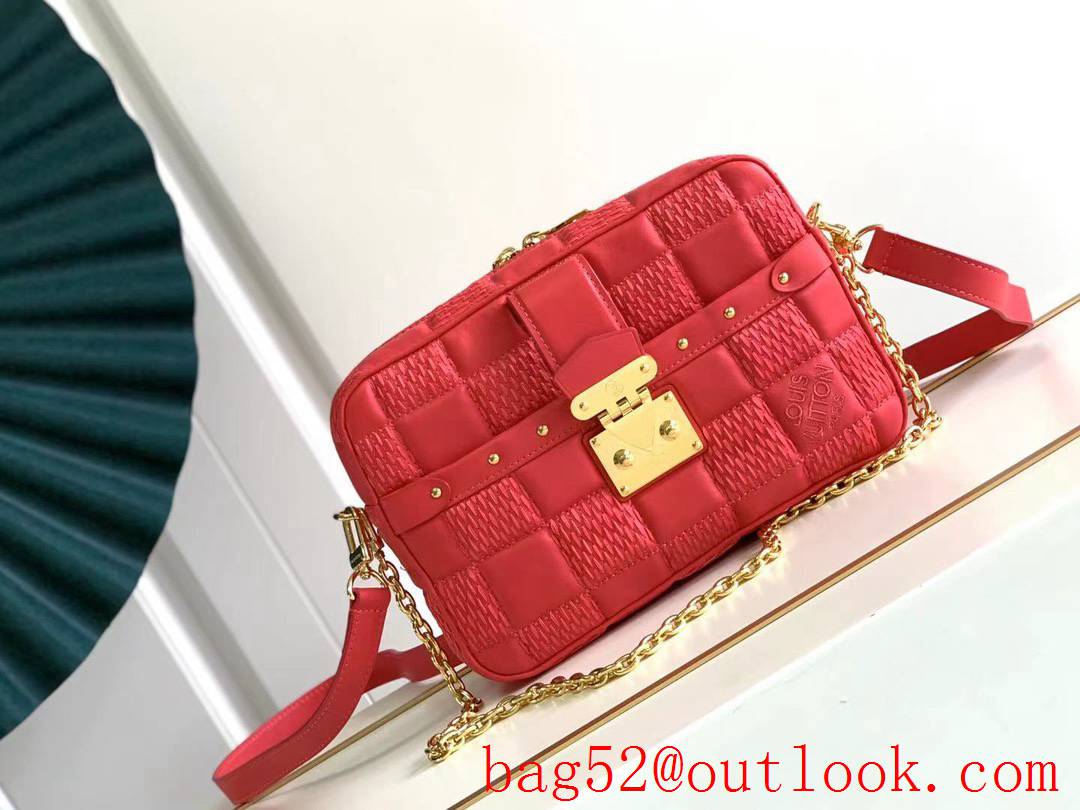 Louis Vuitton LV Lamb Leather Troca MM Shoulder Bag M59114 Red