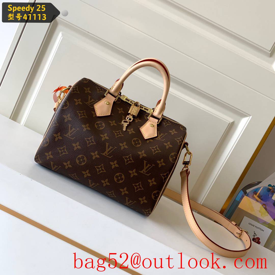 Louis Vuitton LV Monogram Canvas Speedy 25 Bag Handbag M41113 Brown