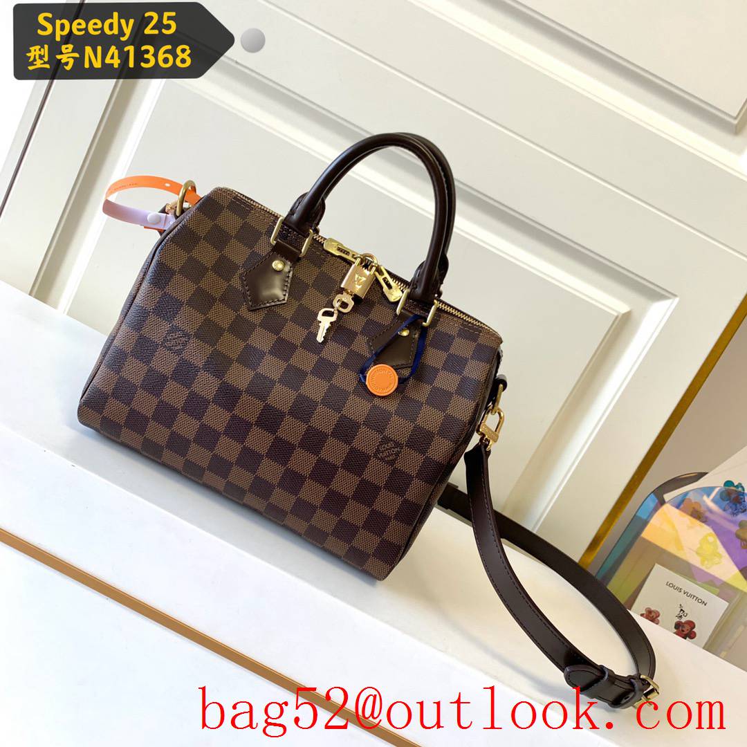 Louis Vuitton LV Speedy 25 Damier Ebene Bag Handbag N41368 Brown