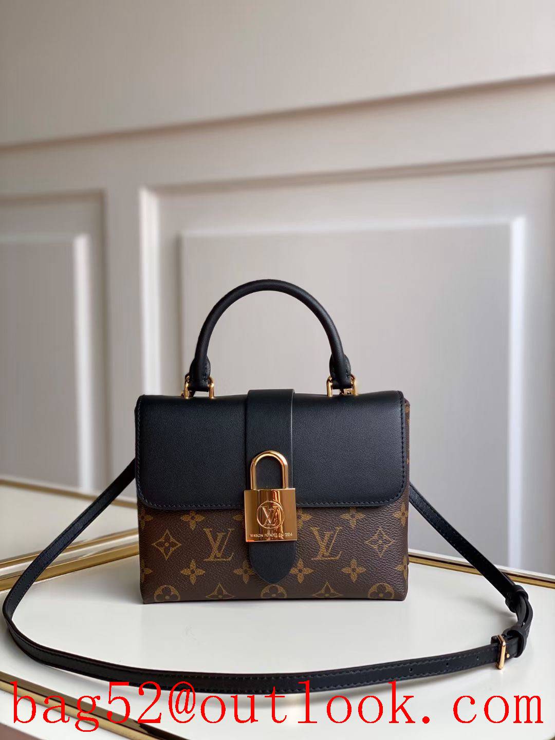 Louis Vuitton LV Monogram Locky BB Shoulder Bag Handbag M44141 Black