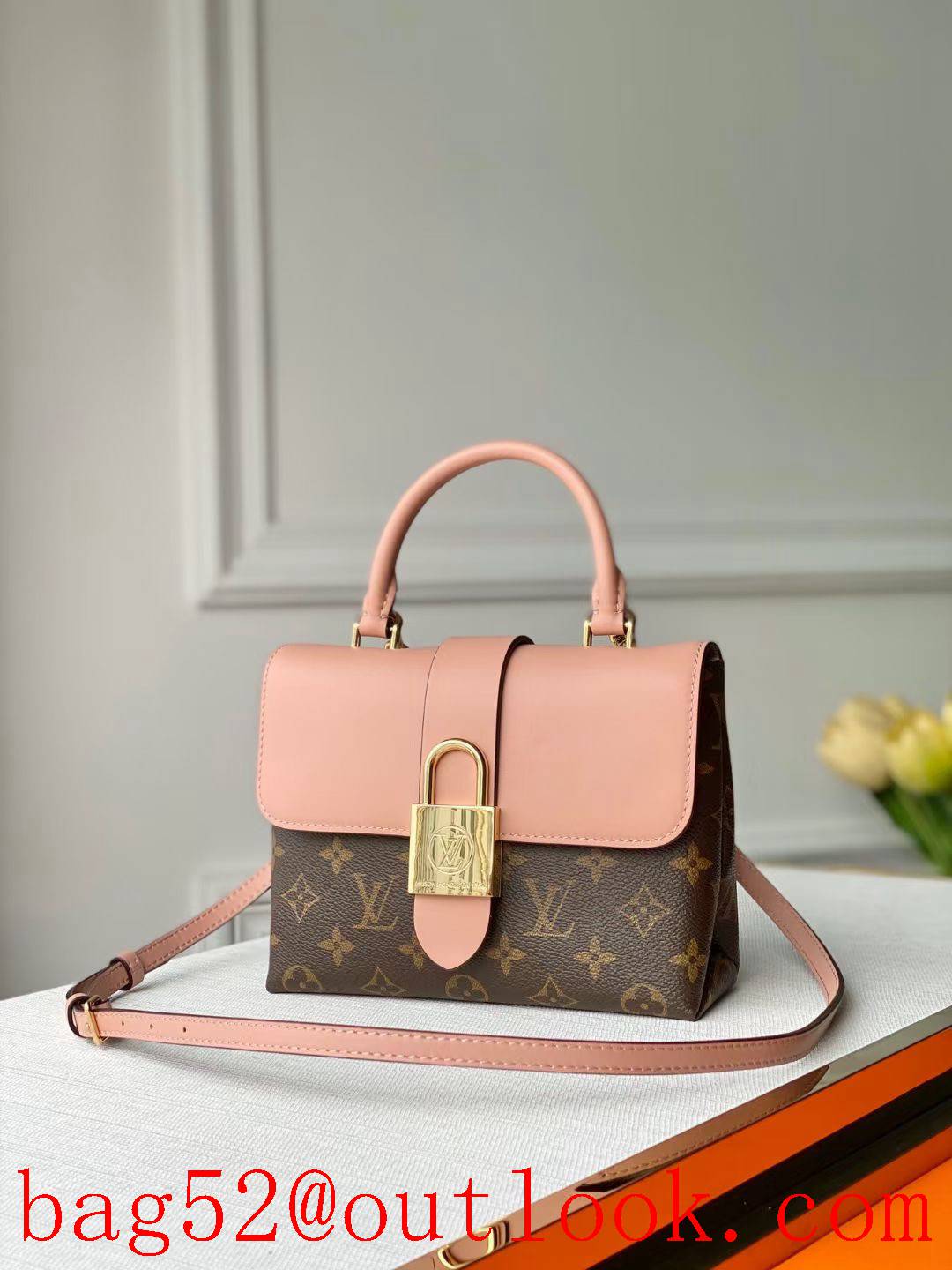 Louis Vuitton LV Monogram Locky BB Shoulder Bag Handbag M44080 Pink