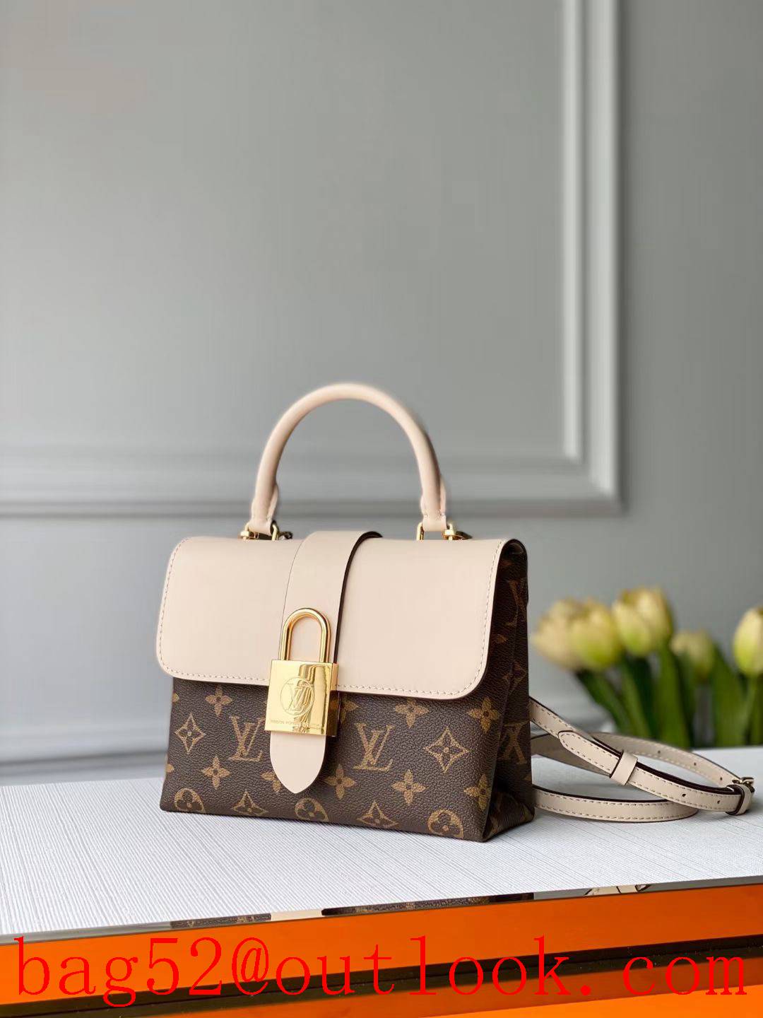 Louis Vuitton LV Monogram Locky BB Shoulder Bag Handbag M44653 Beige