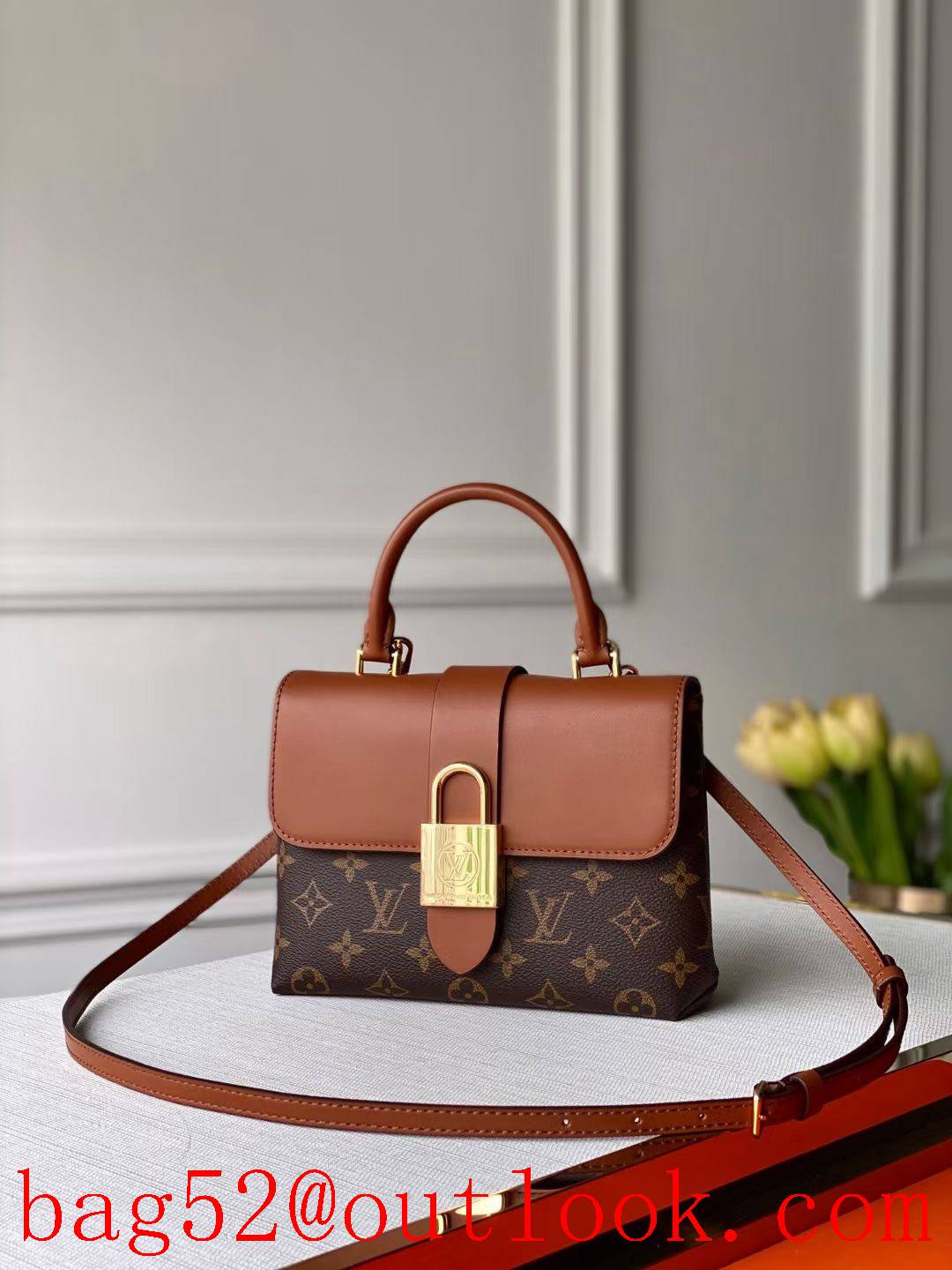 Louis Vuitton LV Monogram Locky BB Shoulder Bag Handbag M44654 Brown