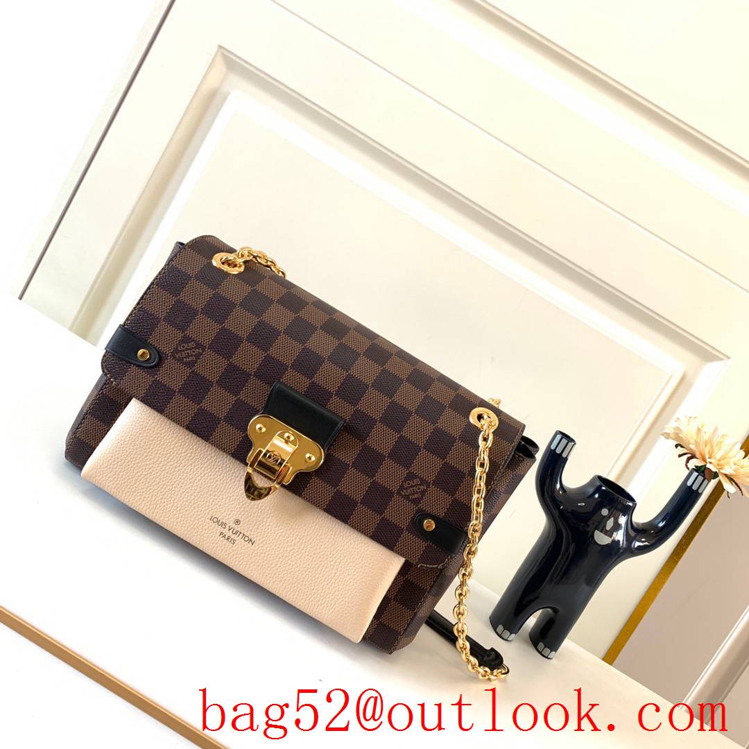 Louis Vuitton LV Damier Ebene Vavin PM Chain Bag Handbag N40113 Beige