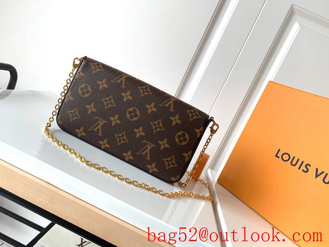 Louis Vuitton LV Monogram Felicie Pochette Chain Bag M61276 Brown
