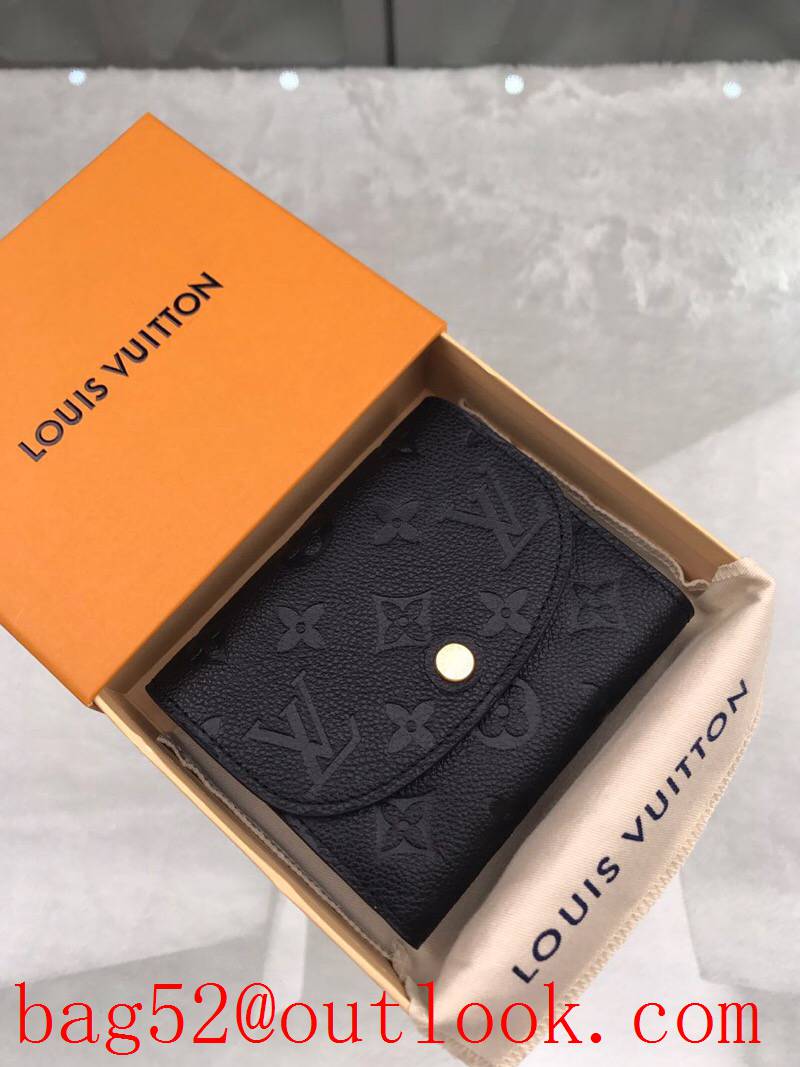 LV Louis Vuitton small black taurillon leather monogram wallet purse M64148