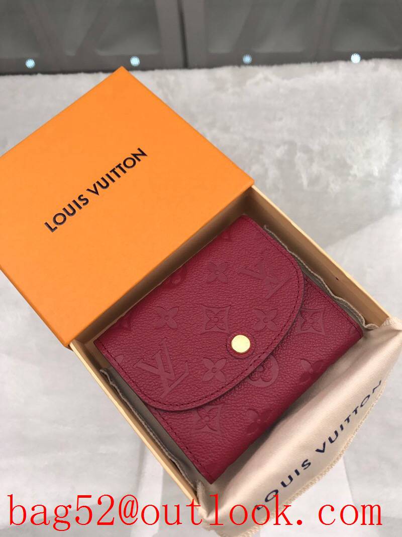 LV Louis Vuitton small wine taurillon leather monogram wallet purse M64147