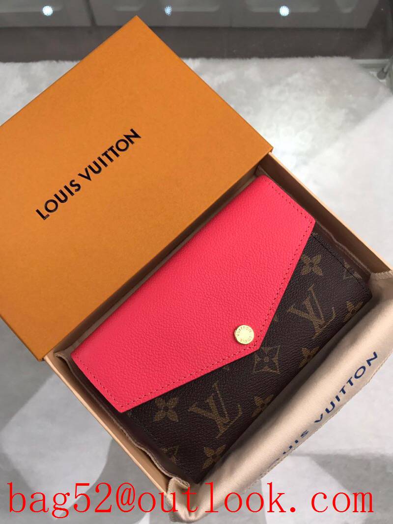 LV Louis Vuitton rose leather v monogram flap wallet purse M60140