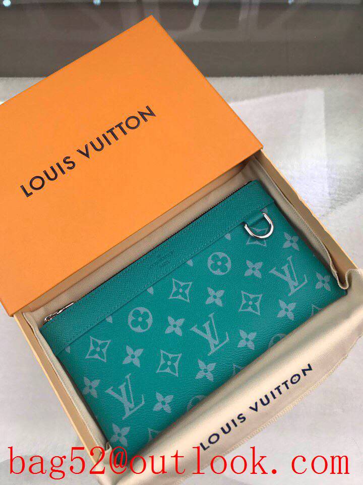LV Louis Vuitton sky Discovery Pochette taurillon leather monogram wallet small clutch purse M30280