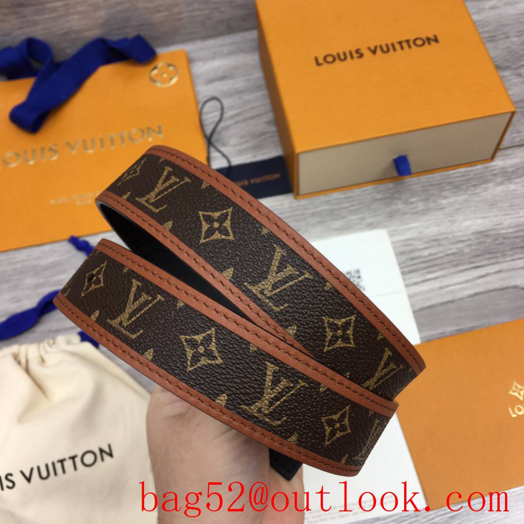 lv Louis Vuitton 30mm chain monogram reversible twist buckle belt M0386W v silver
