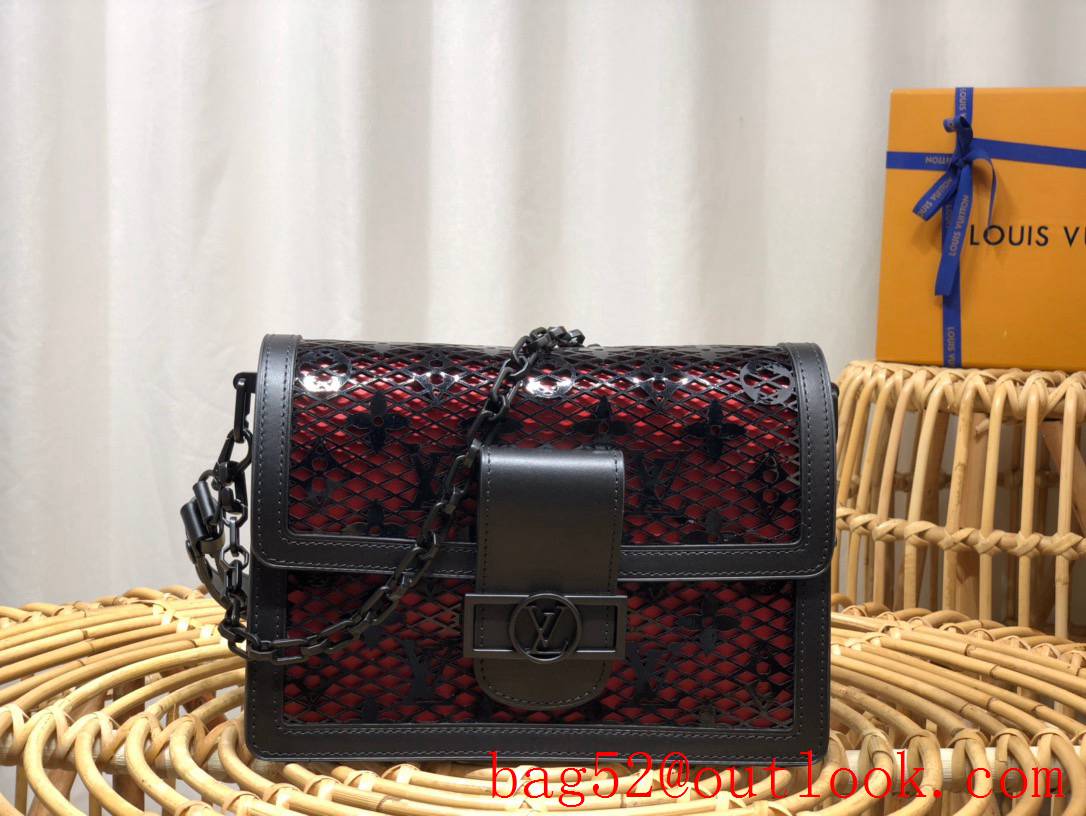 Louis Vuitton LV Dauphine Medium Monogram Lace Shoulder Bag Handbag M20590 Black