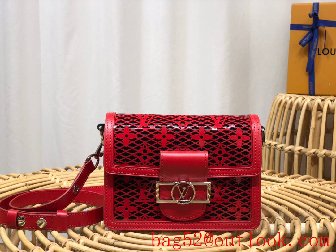 Louis Vuitton LV Dauphine Mini Monogram Lace Shoulder Bag Handbag M20359 Red