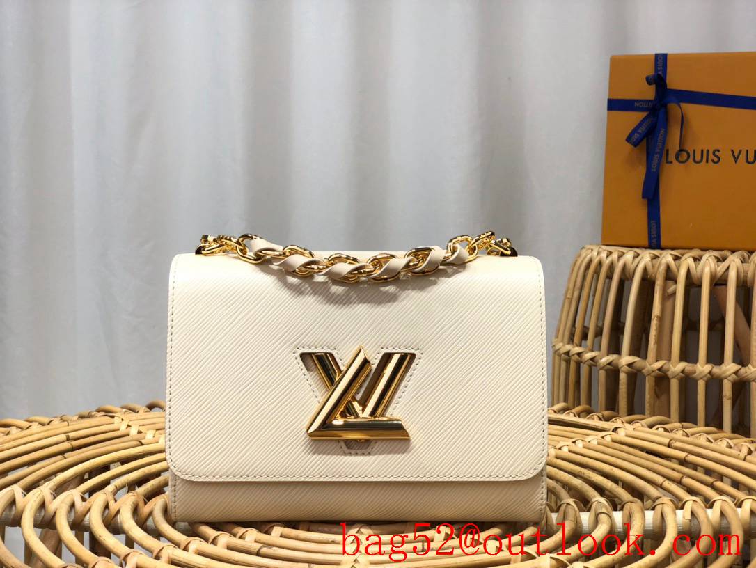 Louis Vuitton LV Twist Medium Woven Epi Leather Shoulder Bag Handbag M50280 Cream