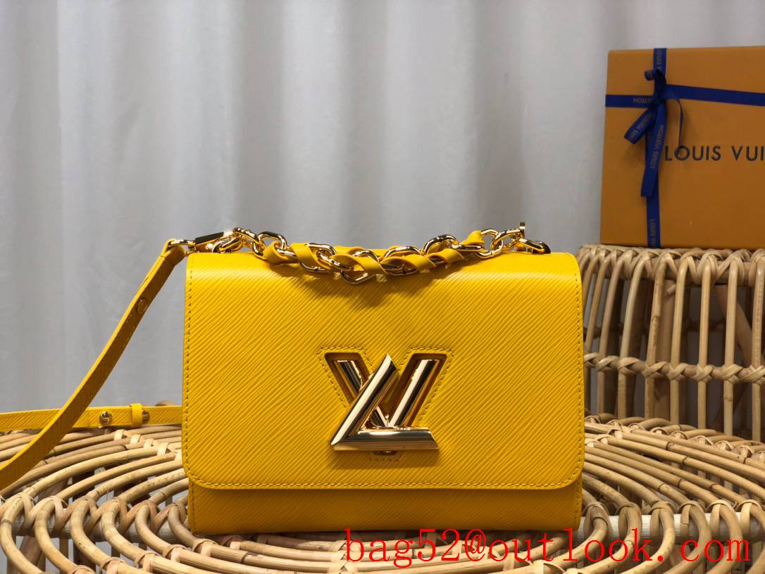 Louis Vuitton LV Twist Medium Woven Epi Leather Shoulder Bag Handbag M50280 Yellow
