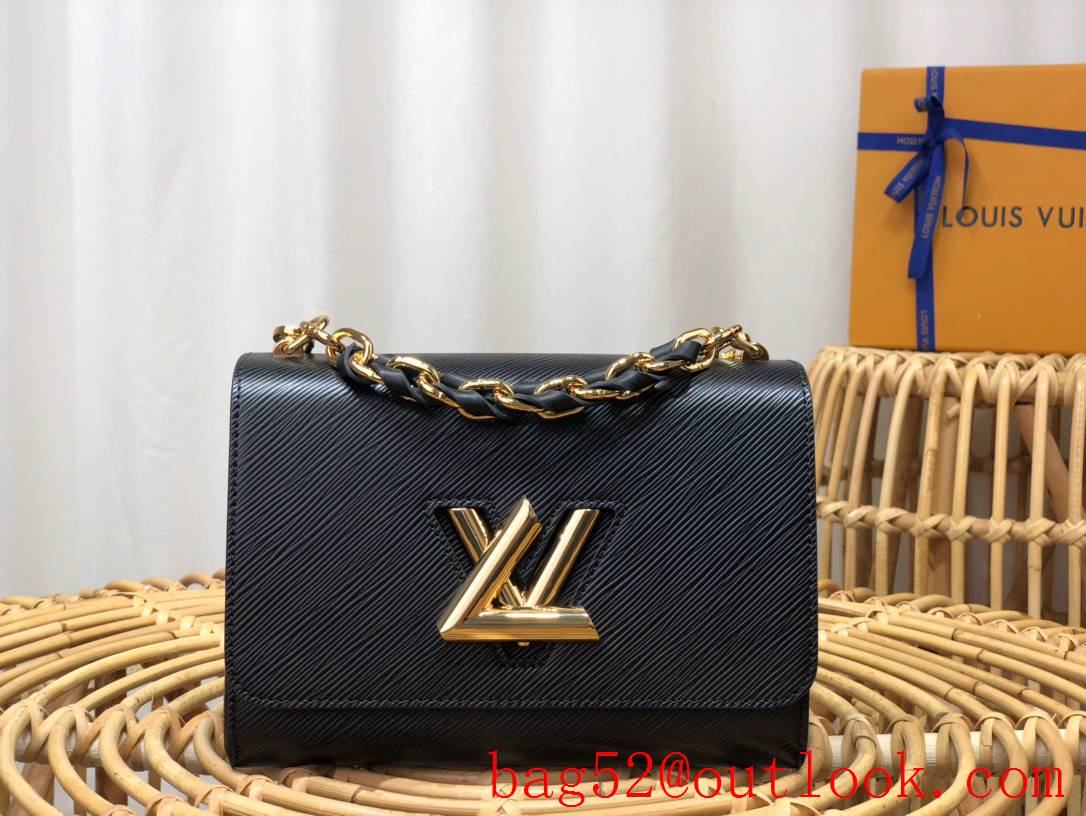 Louis Vuitton LV Twist Medium Woven Epi Leather Shoulder Bag Handbag M50280 Black