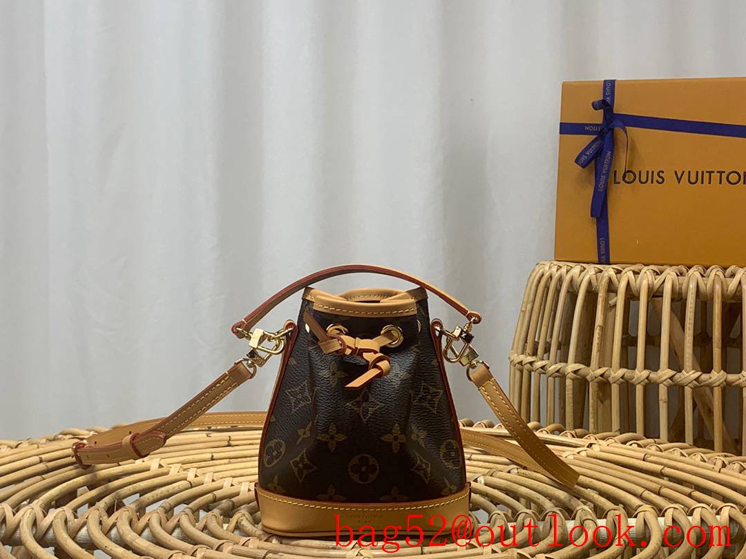 Louis Vuitton LV Monogram Canvas Nano Noe Shoulder Bag Handbag M81266 Brown
