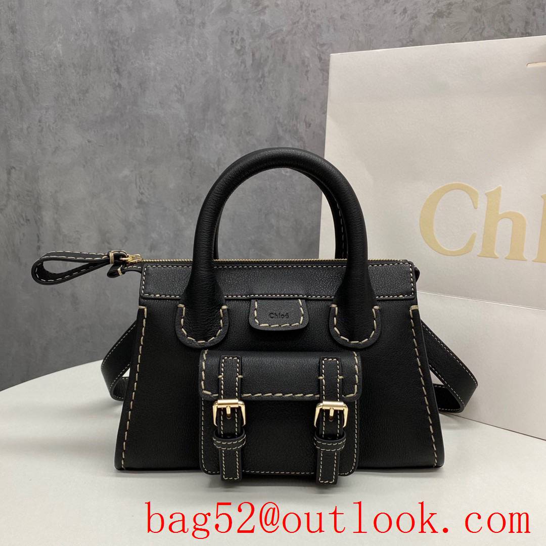 Gucci black leather bag in bag thick edging line women;s crossbody handbag